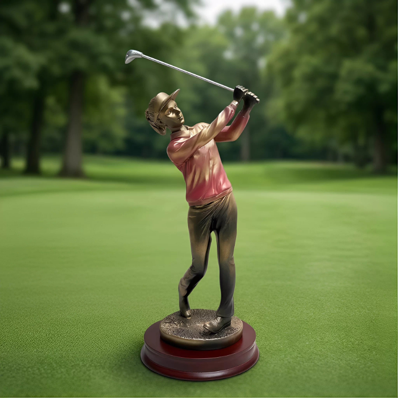 Resin Art Name - Nordic Art Home Decor Golfing Figure