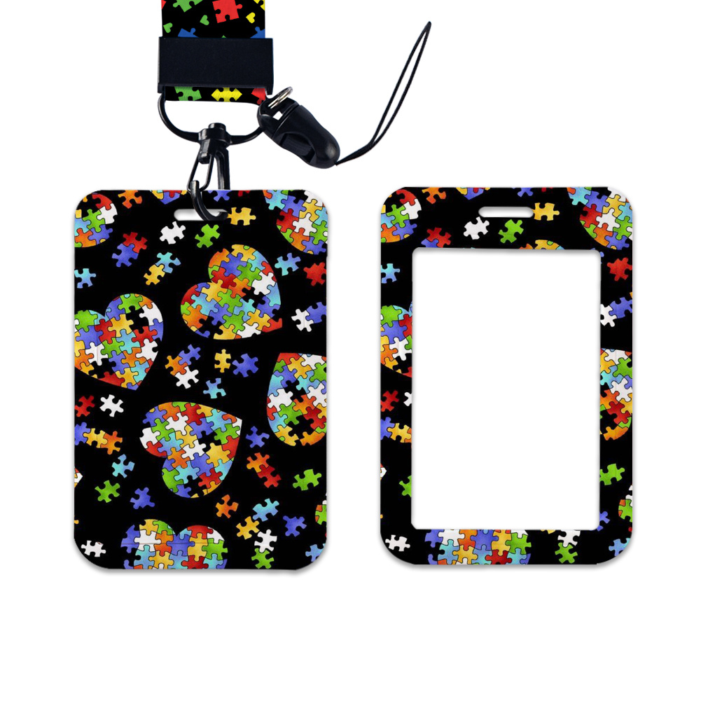 Resin Art Name - Work Card Holder Autism Awareness Name