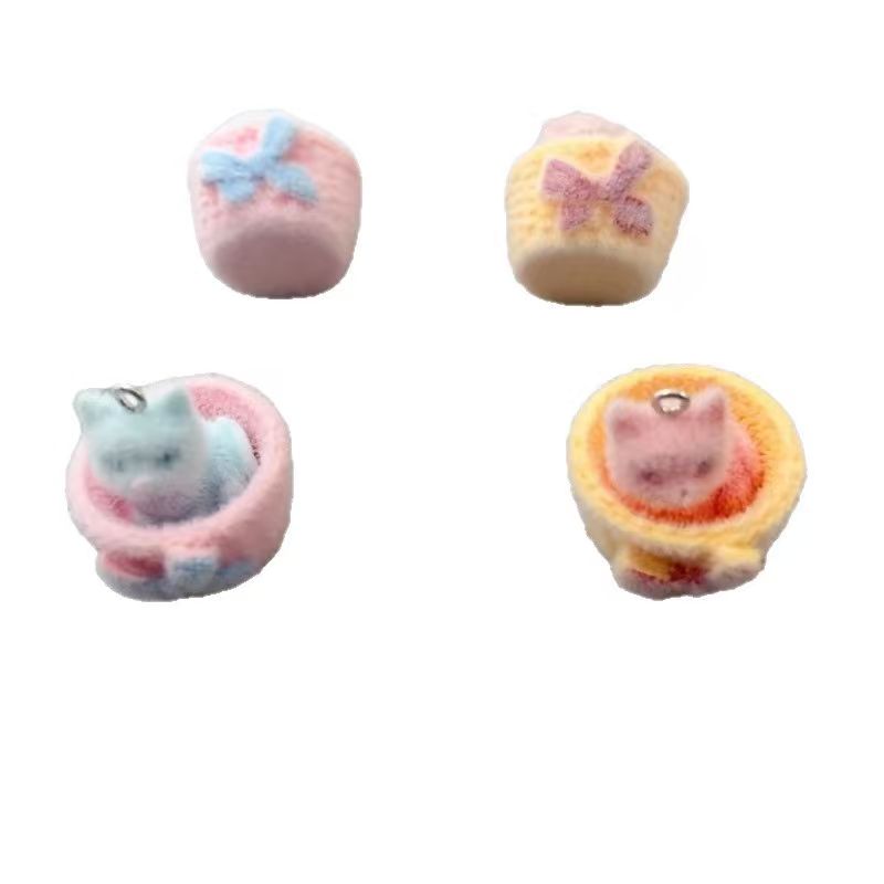 4pcs 3D plush resin cat pendan - Resin Art Engagement review and price