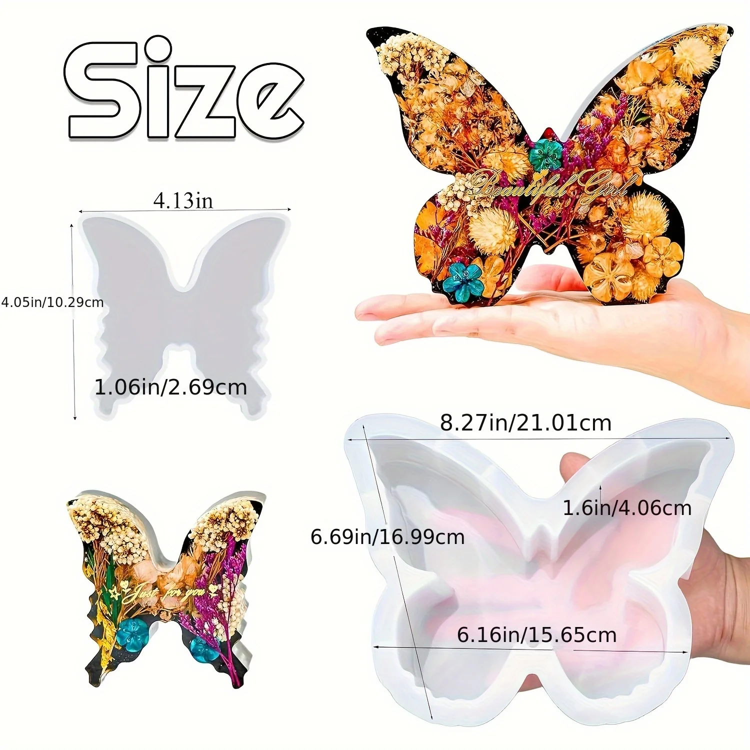 Two sizes of butterfly resin m - Resin Art Tools review and price