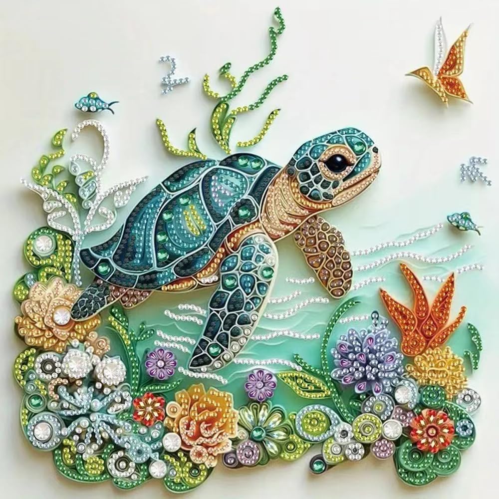 Sea Turtle Animal Diamond Pain - Resin Art Of Flowers review and price