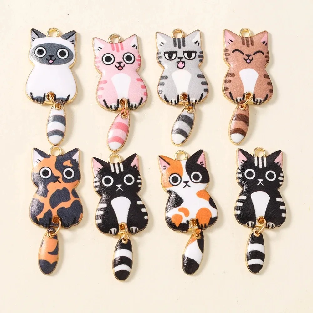 10Pcs 16×39mm Cute Cartoon Cat - Resin Art Engagement review and price
