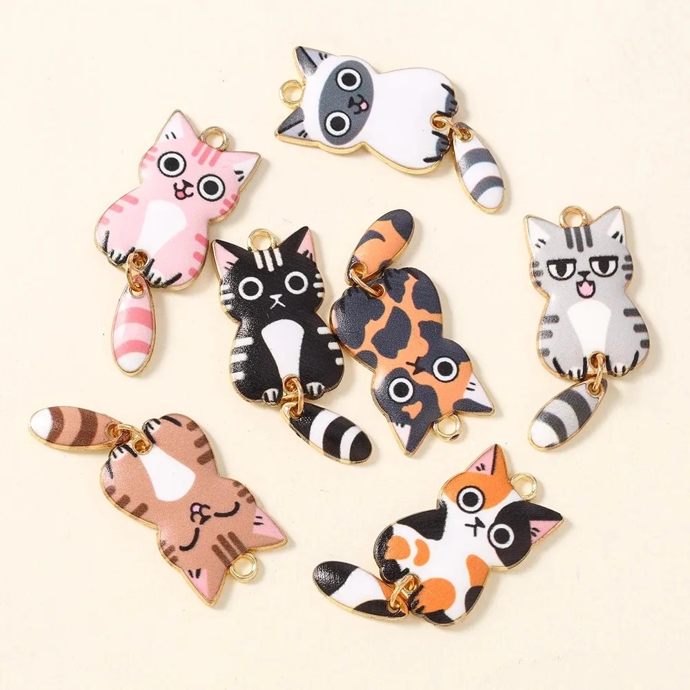 10Pcs 16×39mm Cute Cartoon Cat - Resin Art Engagement review and price
