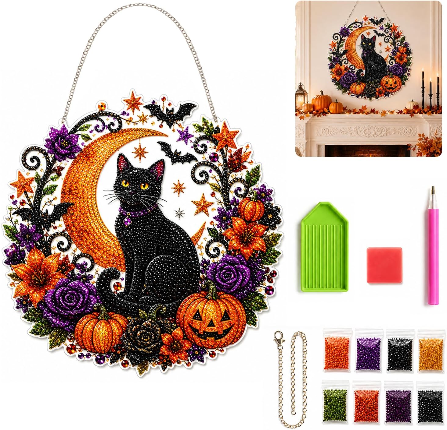 Halloween Pumpkins Diamond Art - Resin Art Of Flowers review and price