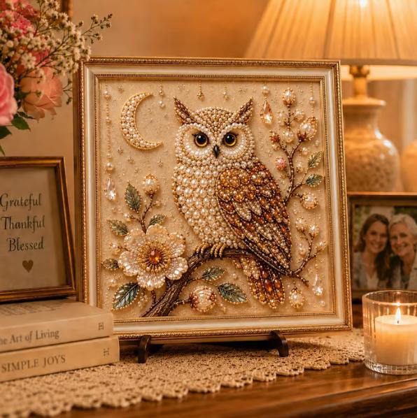Owl Diamond Pearl Art DIY Pain - Resin Art Of Flowers review and price