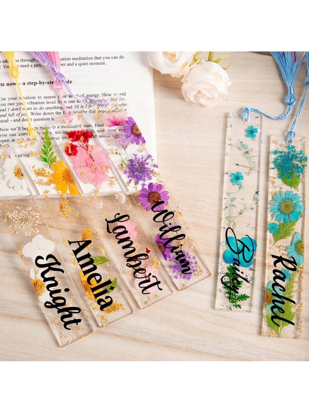 1PC Personalized Pressed Flowe - Resin Art Name review and price