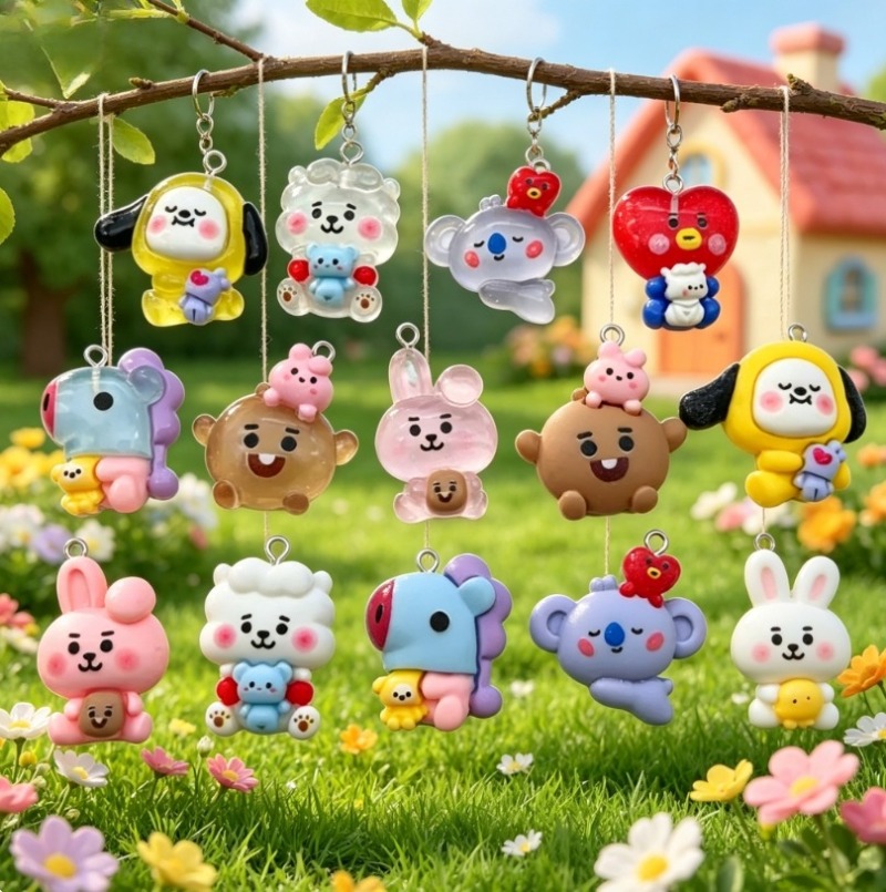 7pcs BT21 Resin Cartoon Charm  - Resin Art Engagement review and price