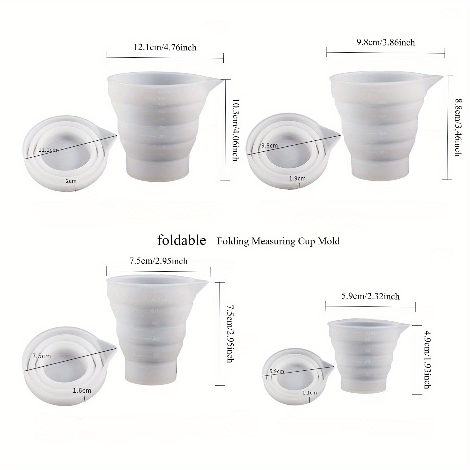 50-500ml Foldable Silicone Mea - Resin Art Tools review and price