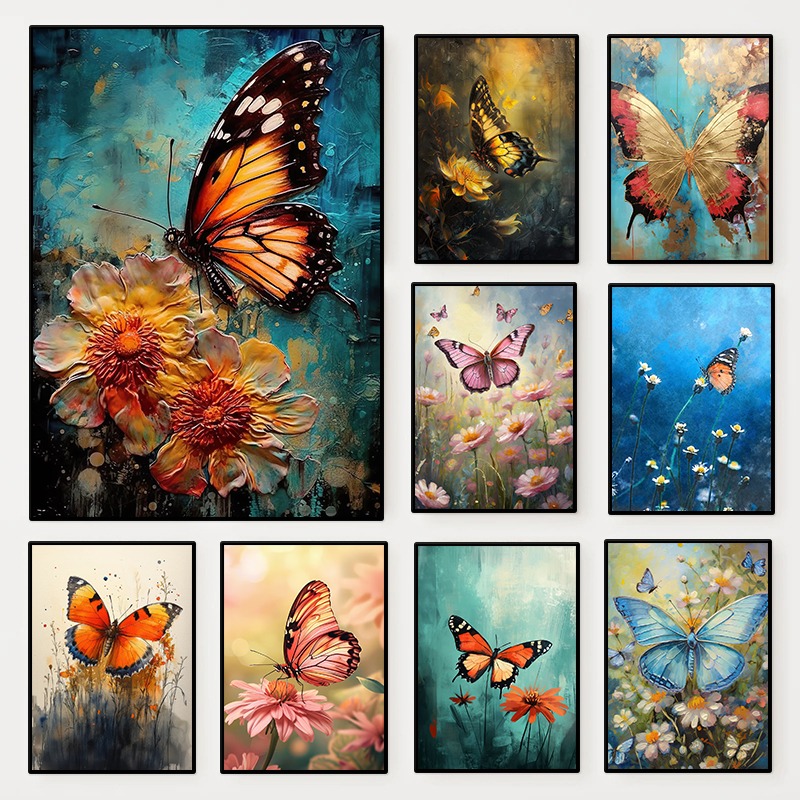 Floral Butterfly Poster Colorf - Resin Art Of Flowers review and price