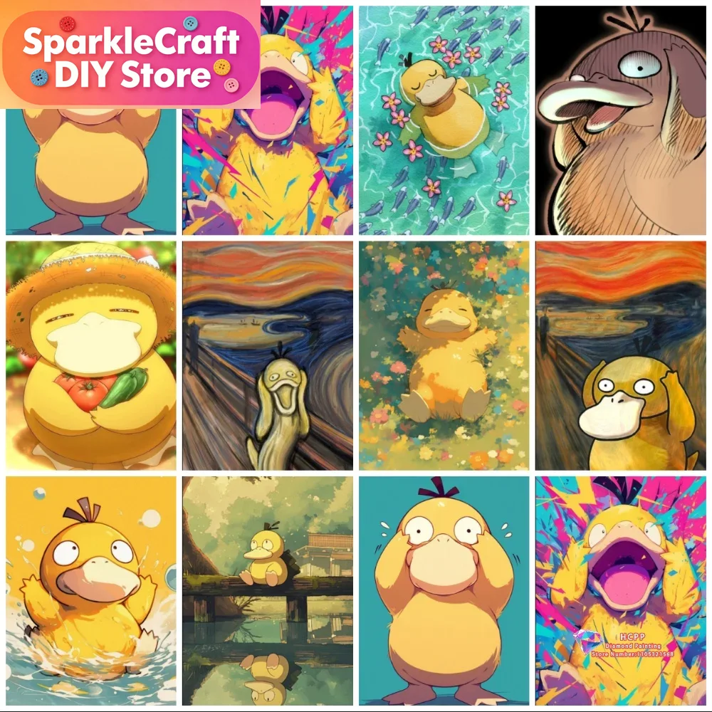 1pc frameless Psyduck Cartoon  - Resin Art Work review and price