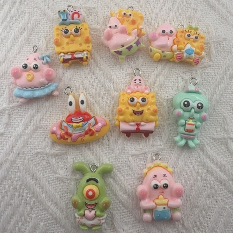 10pcs cartoon resin pendant, D - Resin Art Engagement review and price